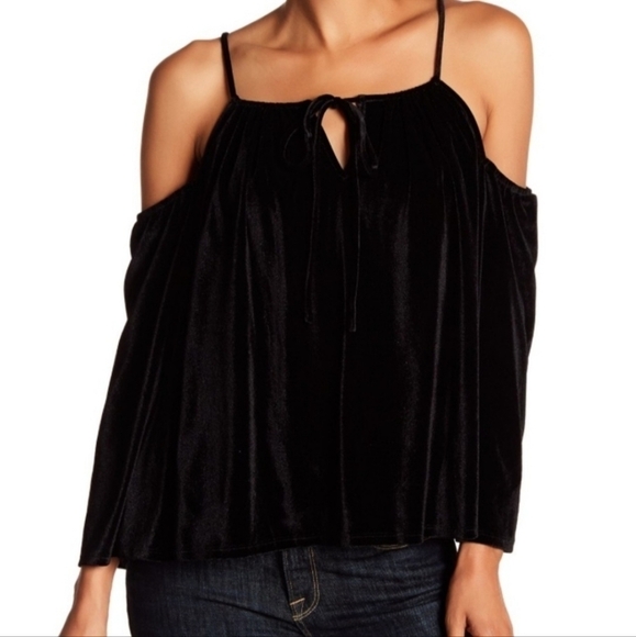 Laundry by Shelli Segal Black Velvet Velour Strappy Cold Shoulder Womens Size 6 - Picture 2 of 11